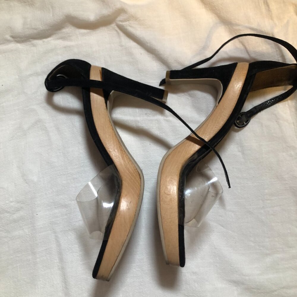 Emporio Armani Heels with Wood Sole Clear Strap Size Unknown (7-7.5) EUC